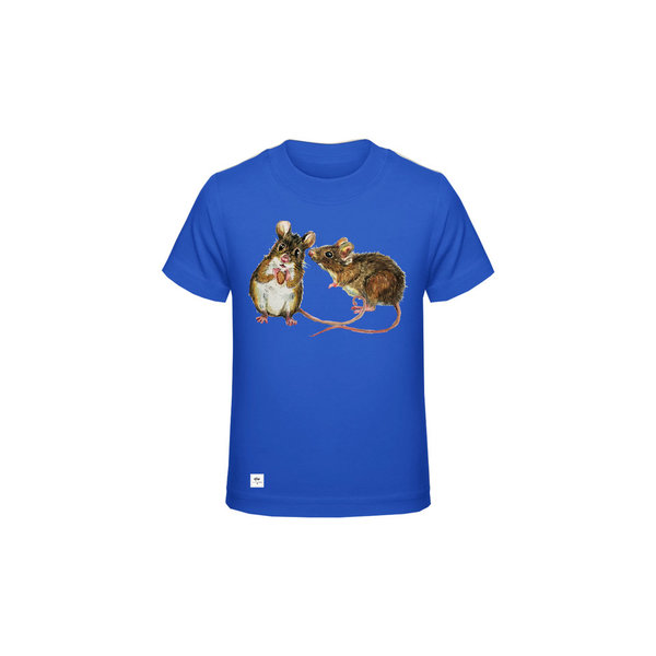 Kinder Shirt "Mäuseflüstern", Amazonblau