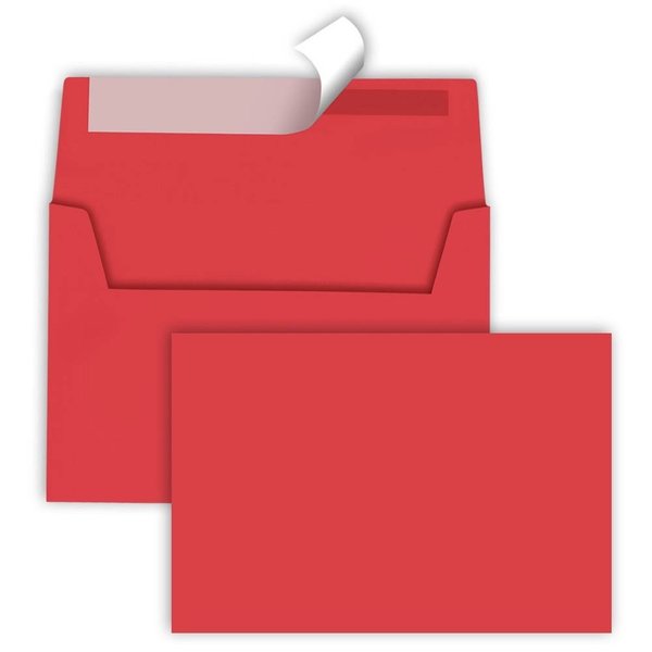 Weihnachtsgrußkartenset "NUSSKNACKER" , 5 Stück jeweils mit Briefumschlag rot